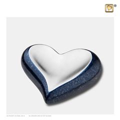 Heart keepsake speckled Indigo&Bru Pewter