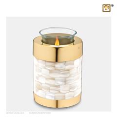Mother of Pearl Tealight urn Pol Gold