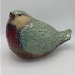 Keramieken sierurn vogel middel 20 cm.